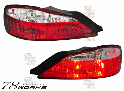 78 Works Crystal Tail Light Set Red / Clear - Silvia S15